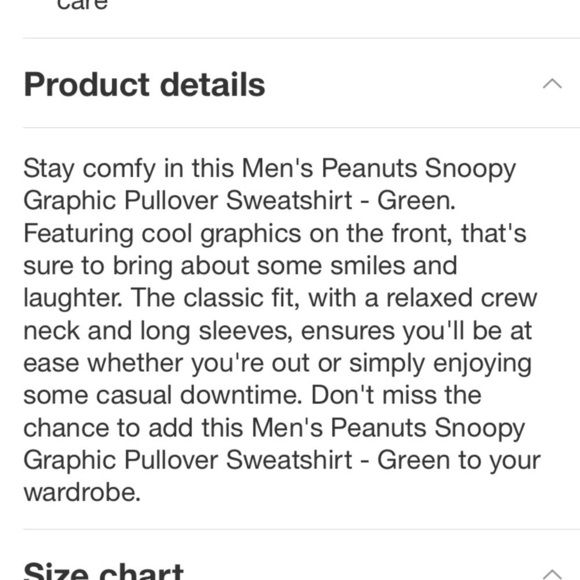 Men's Peanuts Snoopy Graphic Pullover
Sweatshirt - Green - Picture 5 of 6